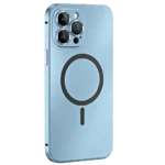 قاب تیتانیومی ۳۶۰ درجه آیفون 14 ضد ضربه، ضد لک، همراه با محافظ لنز (آبی)